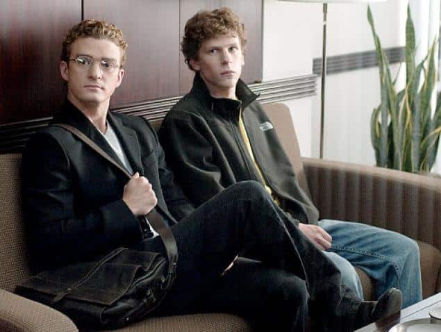 Justin Timberlake and Jesse Eisenberg in The Social Network