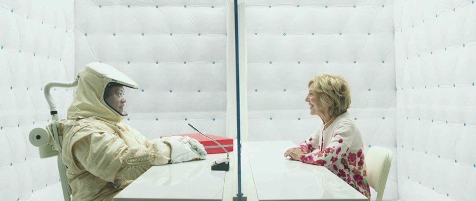 Laurence Fishburne and Lin Shaye meet