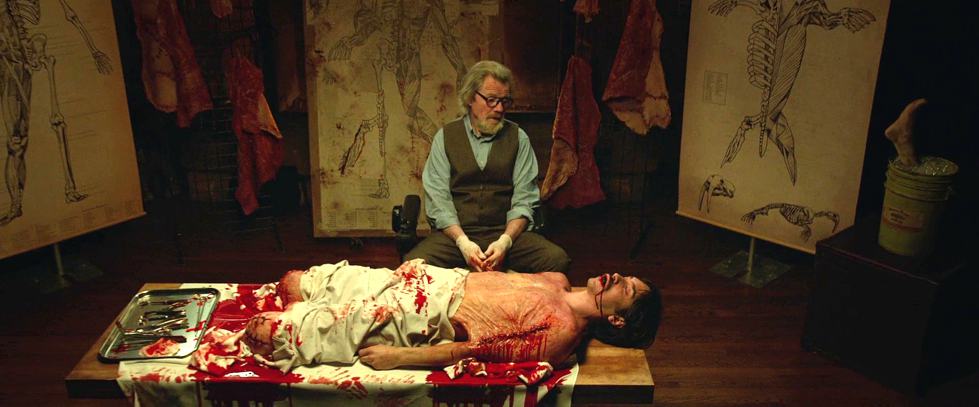 Michael Parks and Justin Long in Tusk