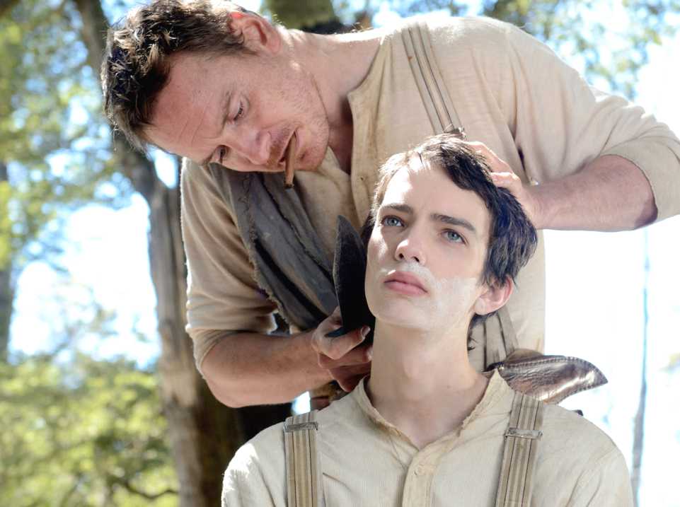 Michael Fassbender shaves Kodi Smit-McPhee in Slow West