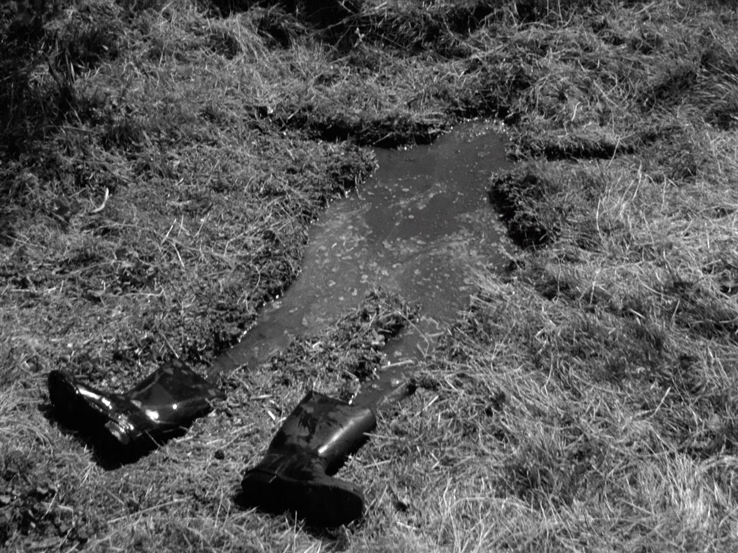 A man-shaped indentation in the ground