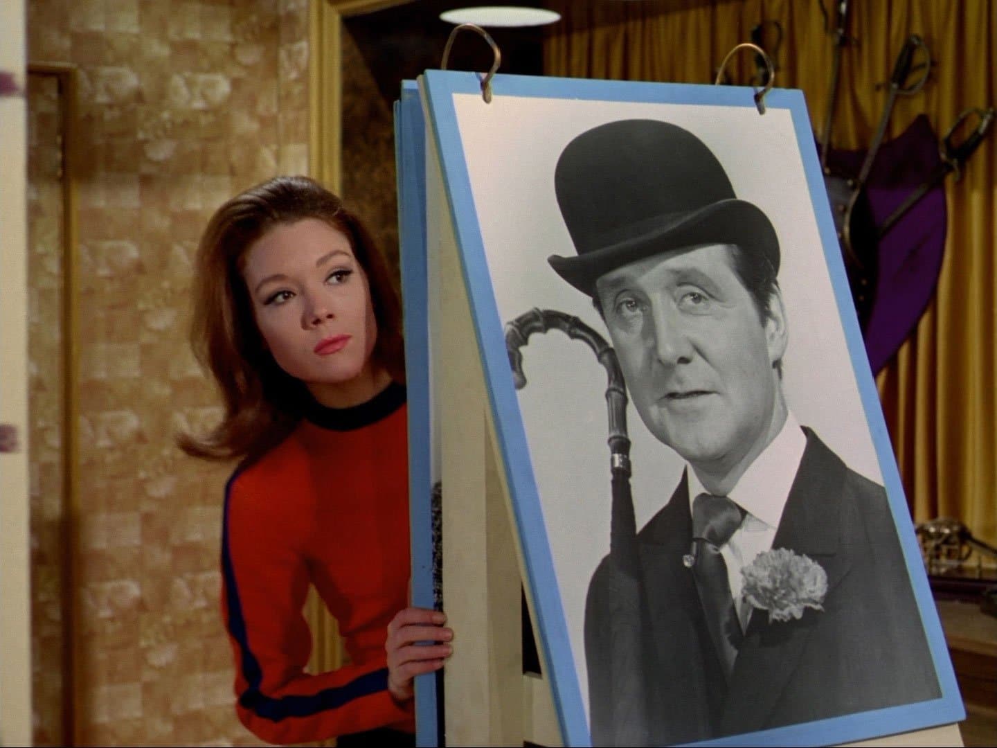 Mrs Peel in hiding at the SNOB academy