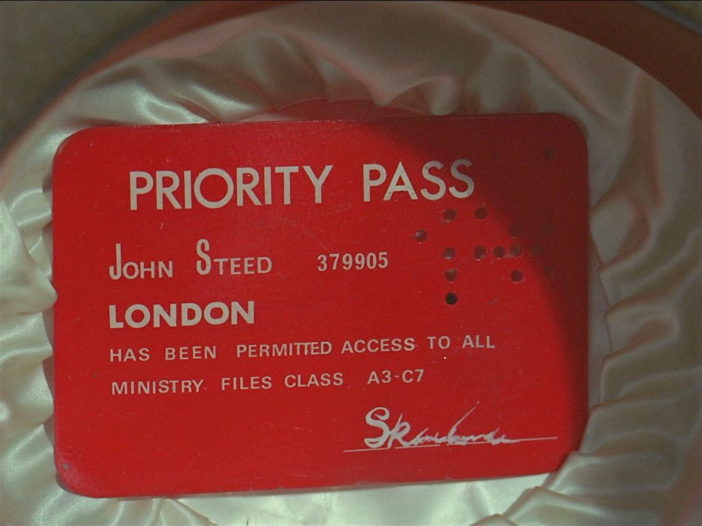 A red security clearance card