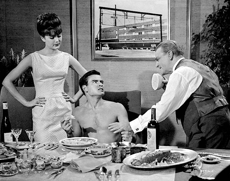 Cagney reprises the grapefruit scene from The Public Enemy in One, Two, Three