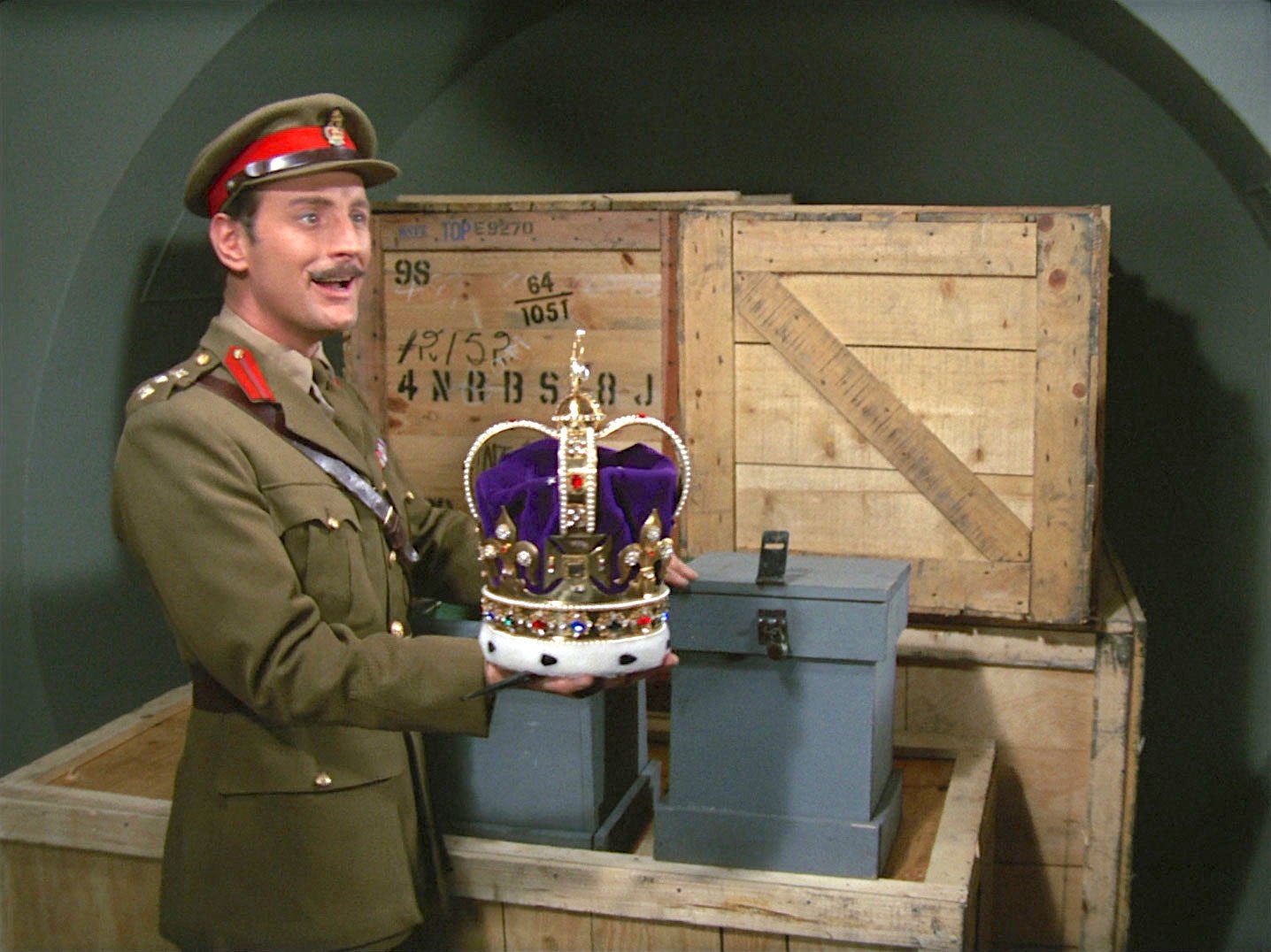 Gerald Harper with the Crown Jewels