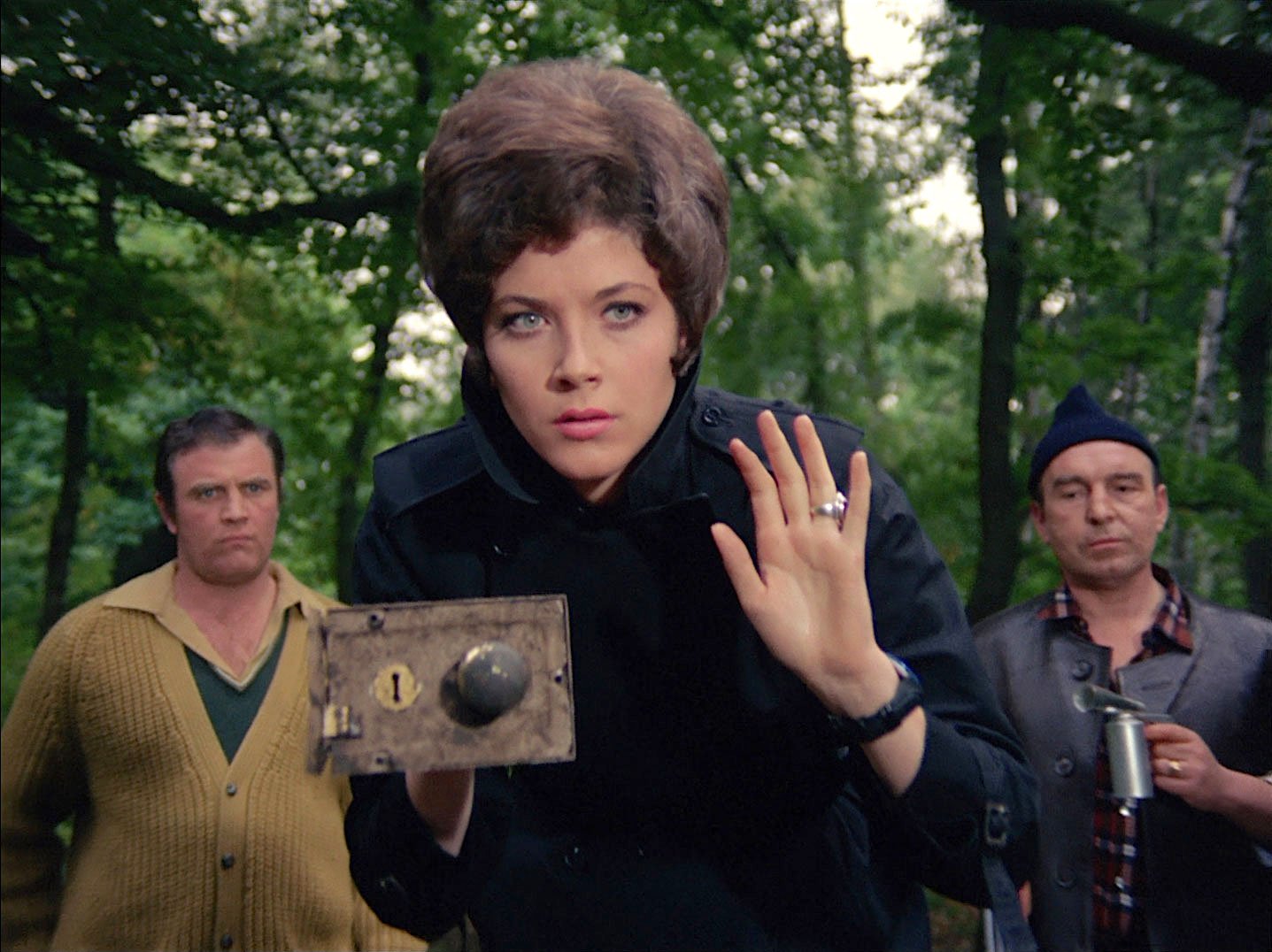 Tara King holds a lock but the door's disappeared!