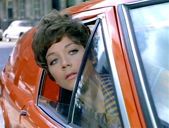 Tara King in her Lotus Europa